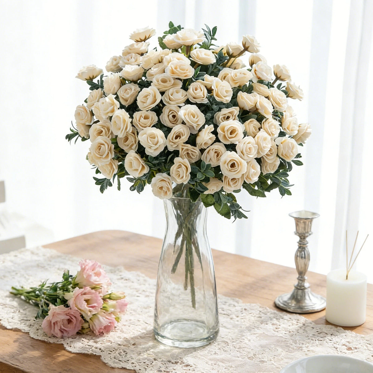 Silk Artificial Rose Bouquet for Wedding & Home Decor Artificial Flower Bouquet Babs