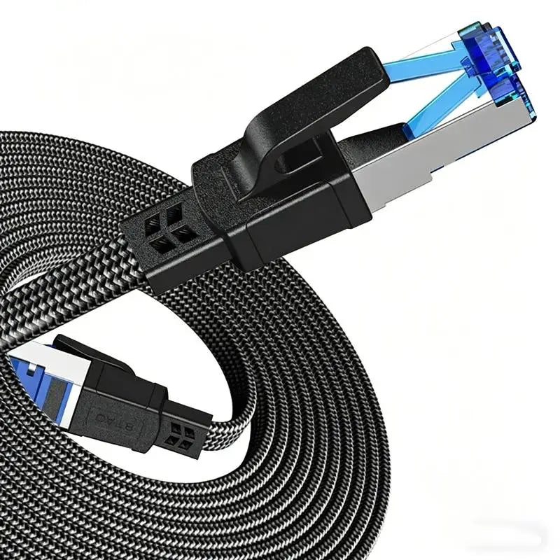 CAT8 Ethernet Cable 40Gbps 2000MHz Flat & Round RJ45 Patch Cord Ethernet Patch Cable Babs