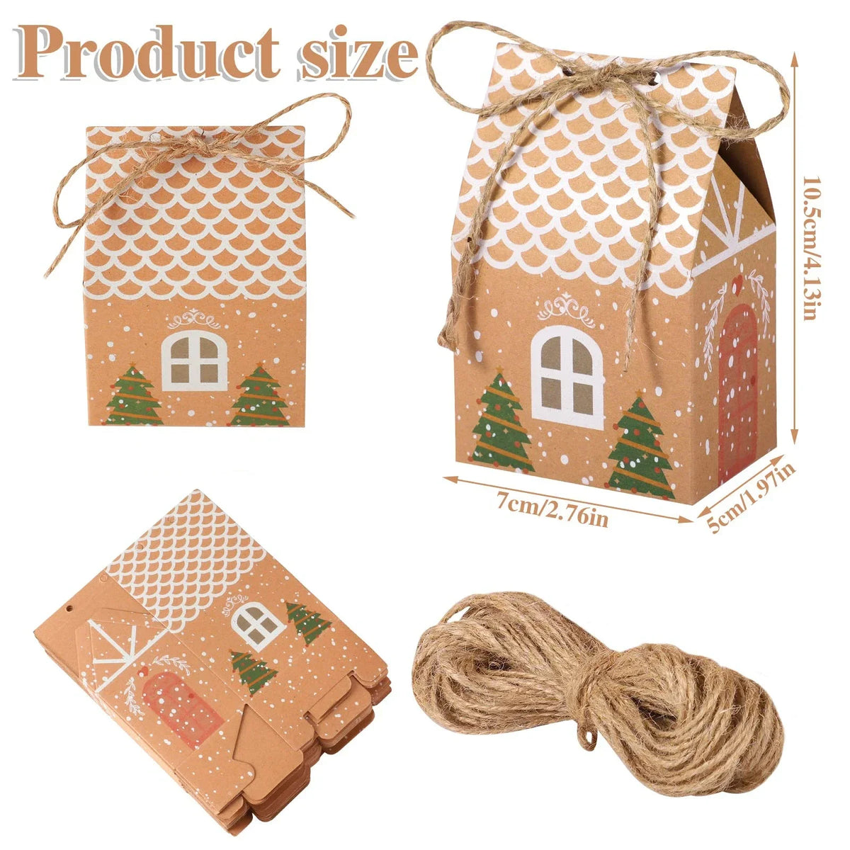Christmas Kraft Paper Gift Boxes – Advent Calendar & Candy Packaging Holiday Gift Boxes Babs