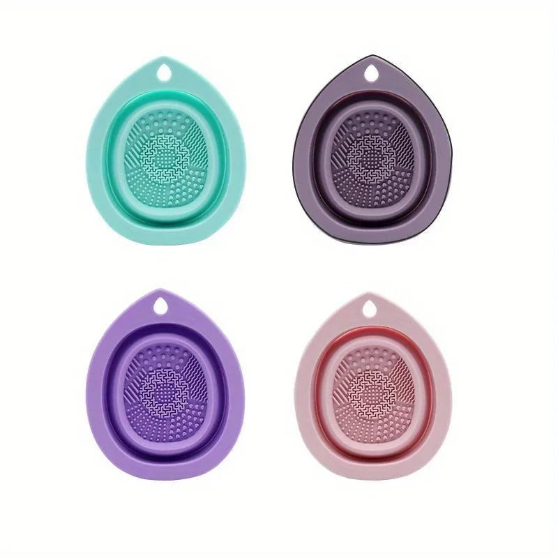 Silicone Makeup Brush Cleaner Bowl & Scrubber Mat Brush Cleaner Bowl Babs
