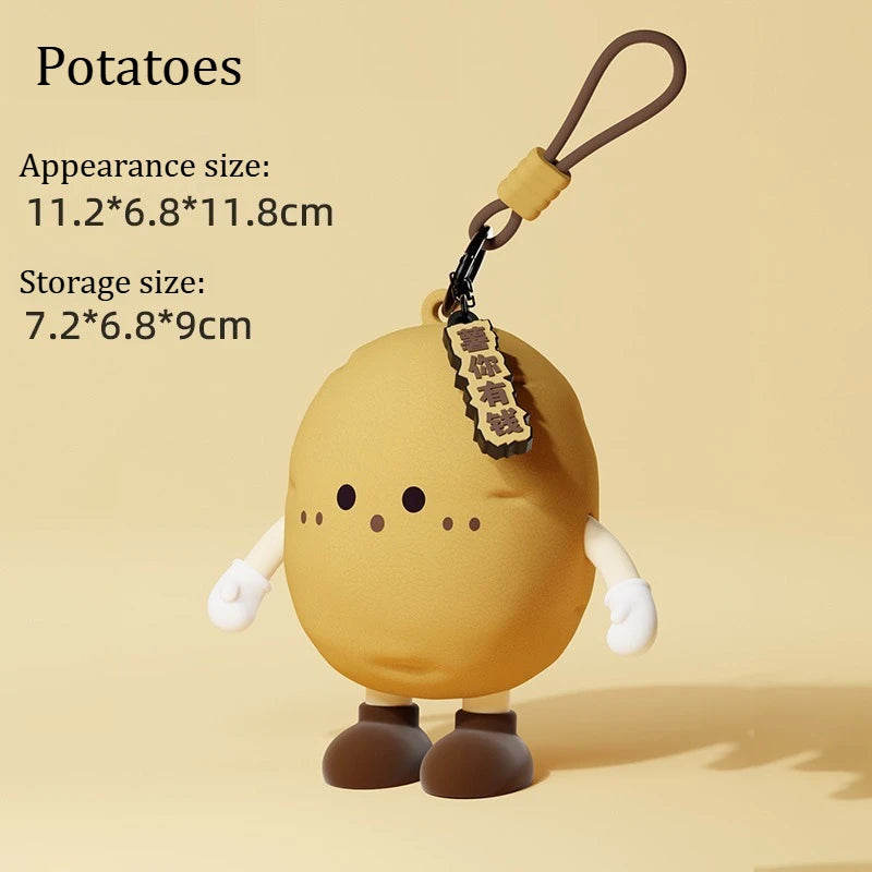 Cute Silicone Mini Purse Keychain – Vegetable Charm for Girls Keychain Purse Charm Babs Potatoes