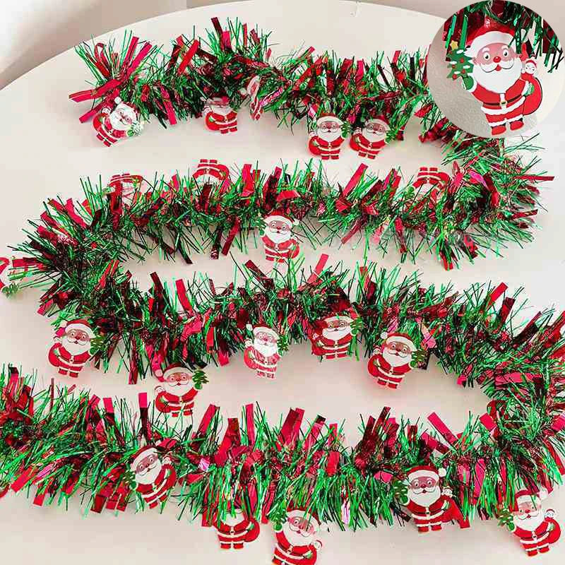 Christmas Tinsel Garland Red & Green | 2M–10M Xmas Decor Christmas Tinsel Garland Babs Fluorescence Yellow 1PCS-2M