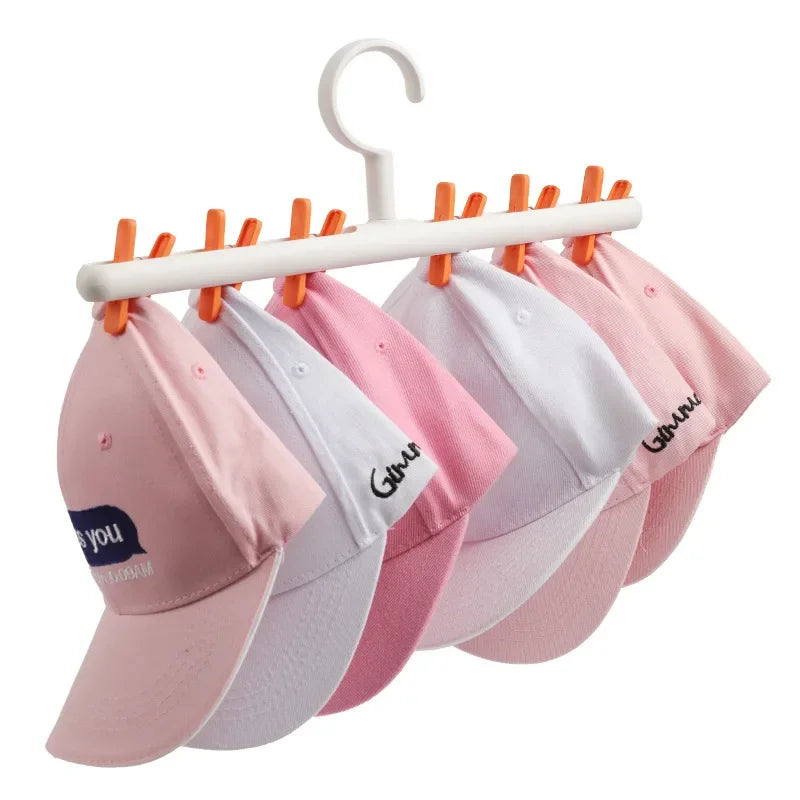 6-Clip Hat & Sock Organizer Rack | Closet Wardrobe Hanger Closet Organizer Rack Babs