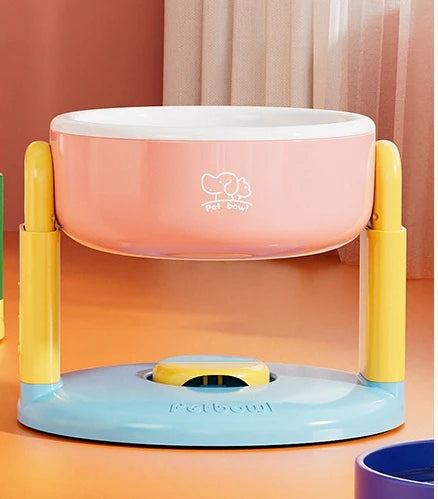Adjustable Elevated Pet Bowl – Anti-Tip Raised Dog Cat Feeder Elevated Pet Bowl Babs B
