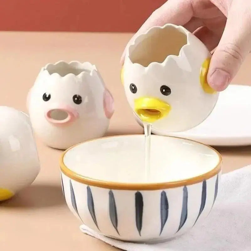 Ceramic Chick Egg Separator – Cute Yolk & White Divider Tool Egg Separator Tool Babs
