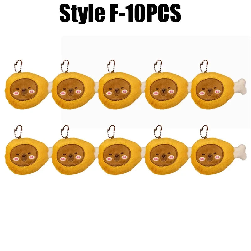 Cartoon Capybara Plush Keychain – Stuffed Croissant Pendant