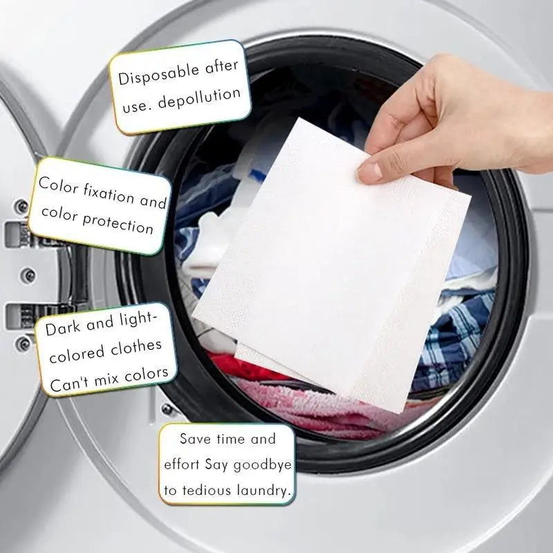 30-Pack Color Catcher Sheets – Anti-Dye Laundry Absorber Laundry Color Catcher Babs