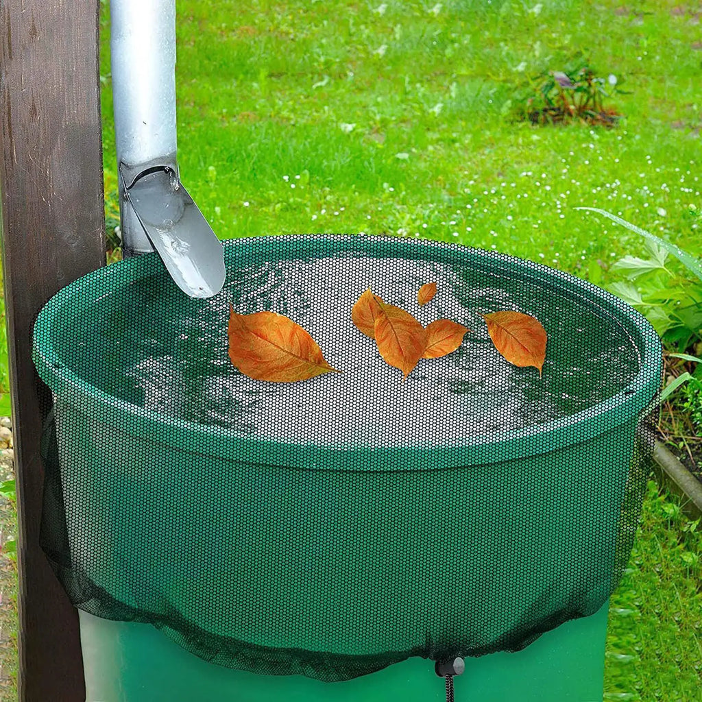 Rain Barrel Mesh Cover with Drawstring | Debris Filter Net Rain Barrel Cover Babs