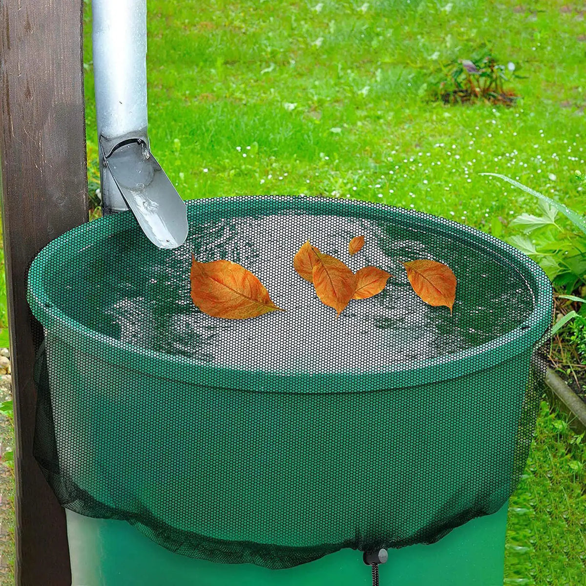 Rain Barrel Mesh Cover with Drawstring | Debris Filter Net Rain Barrel Cover Babs