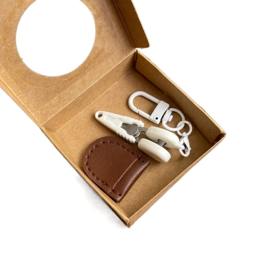 Mini Scissors with Keychain & Protective Cover – Stainless Steel Mini Sewing Scissors Babs Coffee
