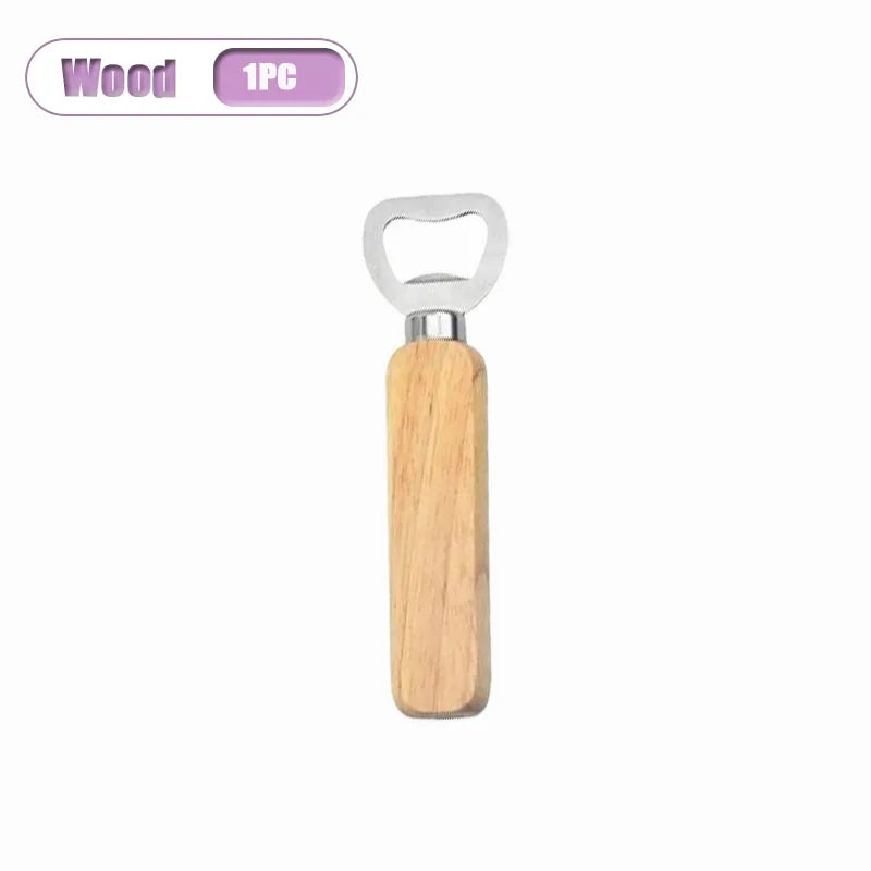 Wooden Handle Stainless Steel Bottle Opener – Bar & Kitchen Bottle Opener Babs Wood-1PC