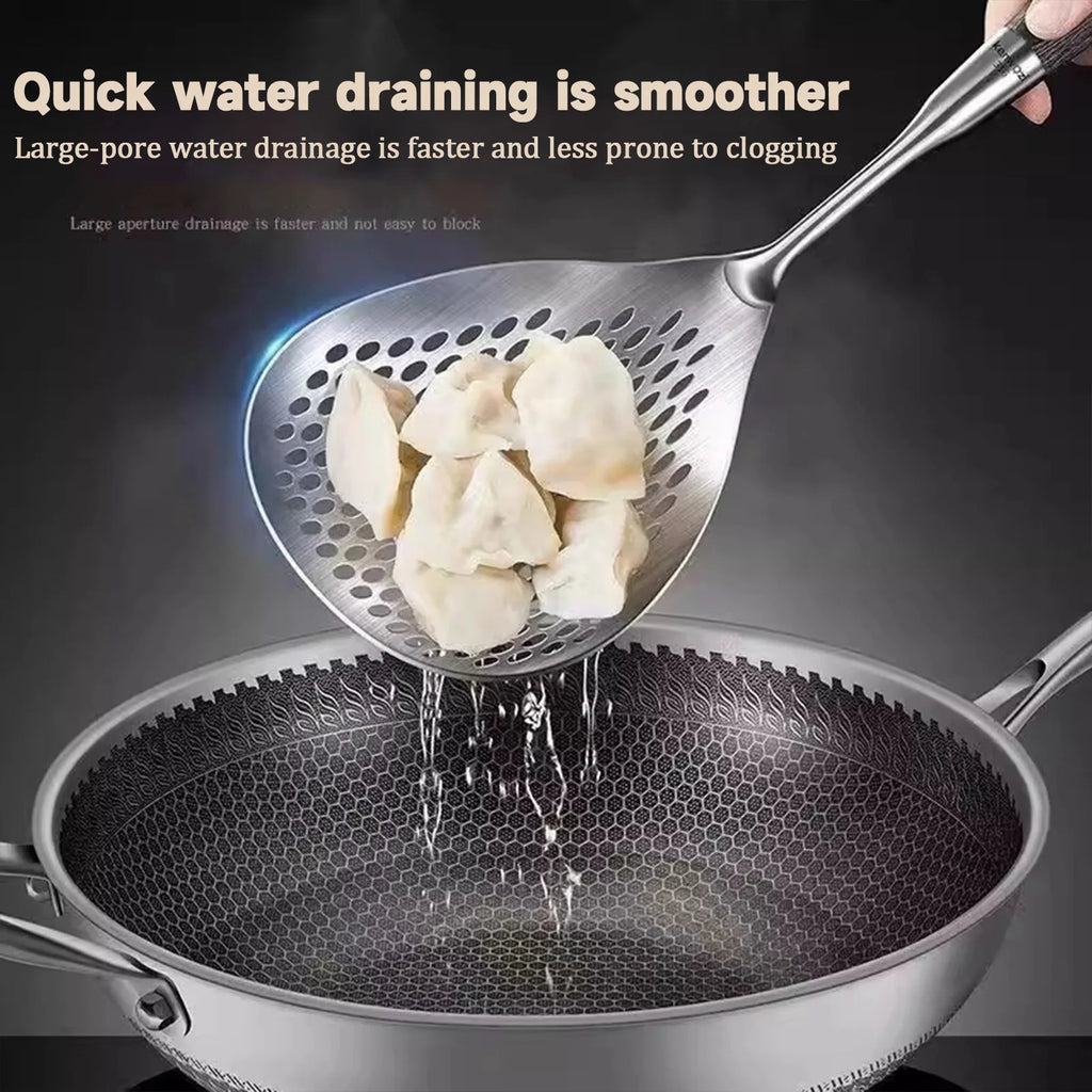 304 Stainless Steel Colander Strainer Spoon – Kitchen Filter Kitchen Strainer Spoon Babs