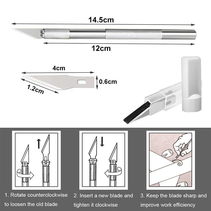 Precision Craft Knife Set – Carving, Cutting & Hobby Tool Precision Craft Knife Babs
