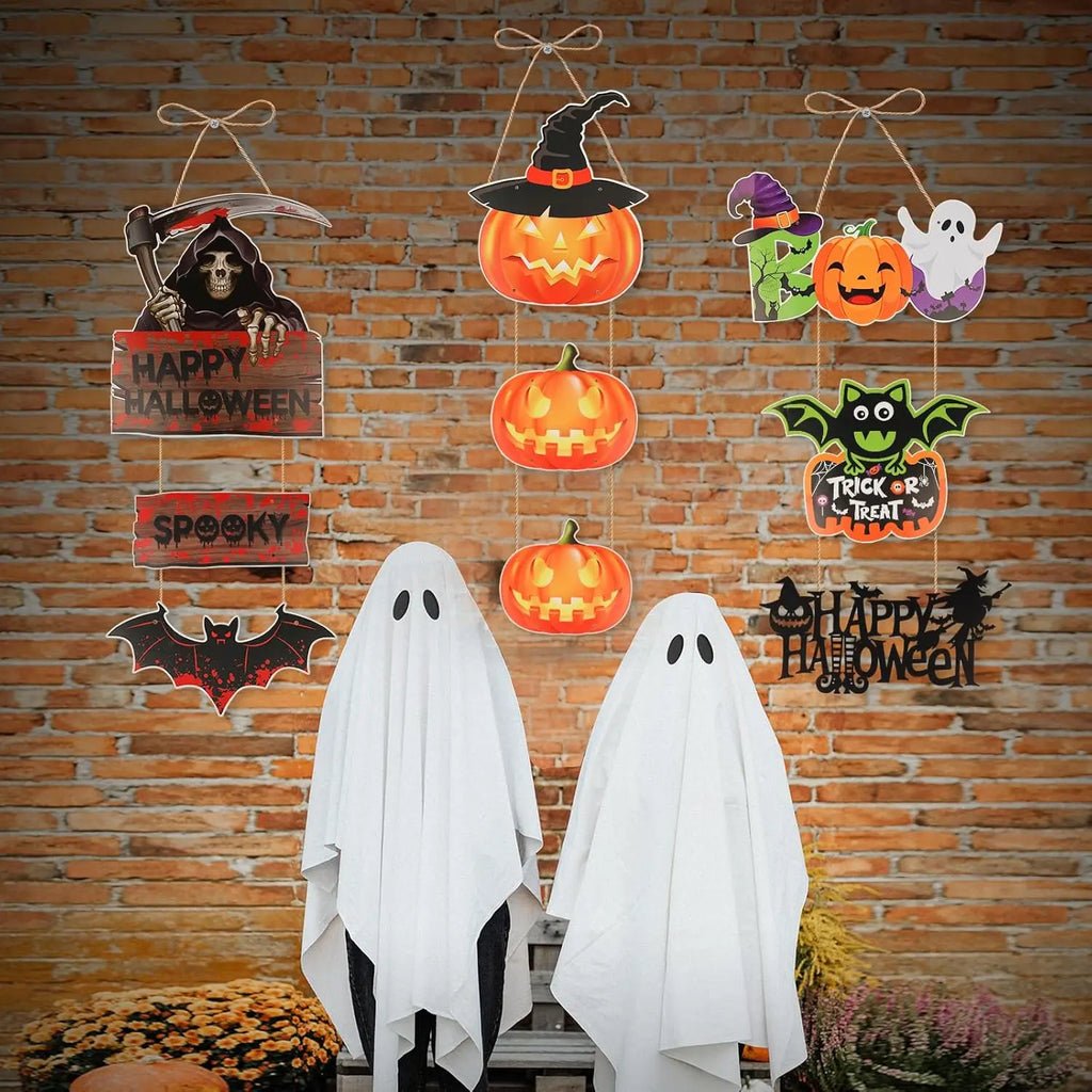 Halloween Swirl Hanging Ornaments – Pumpkin Bat Ghost Decor Halloween Hanging Decor Babs