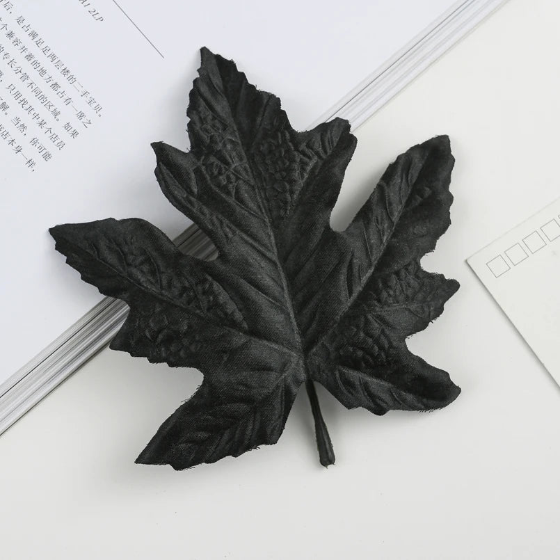 Artificial Silk Maple Leaves 10/20 Pcs – Autumn Home Décor Artificial Leaf Decor Babs black 10 pcs