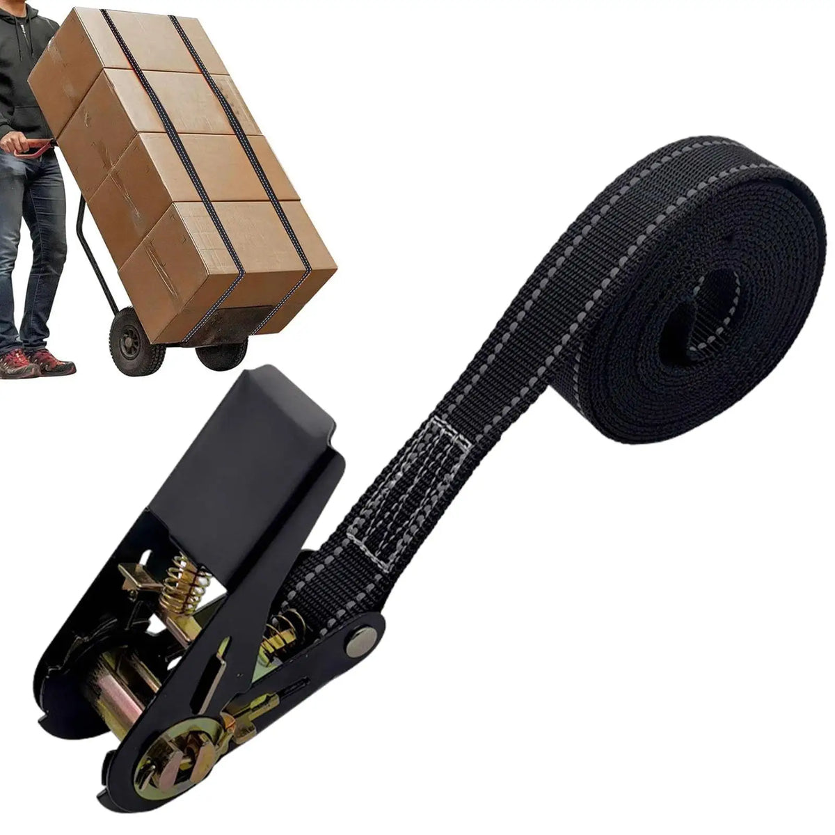 Heavy-Duty Ratchet Cargo Strap Tie Down – 1760lb Capacity Ratchet Tie Down Strap Babs