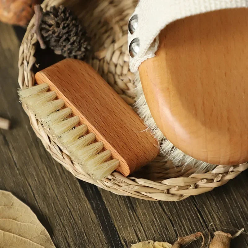 Solid Wood Pig Bristle Nail Brush – Gap & Stain Cleaner Nail Cleaning Brush Babs