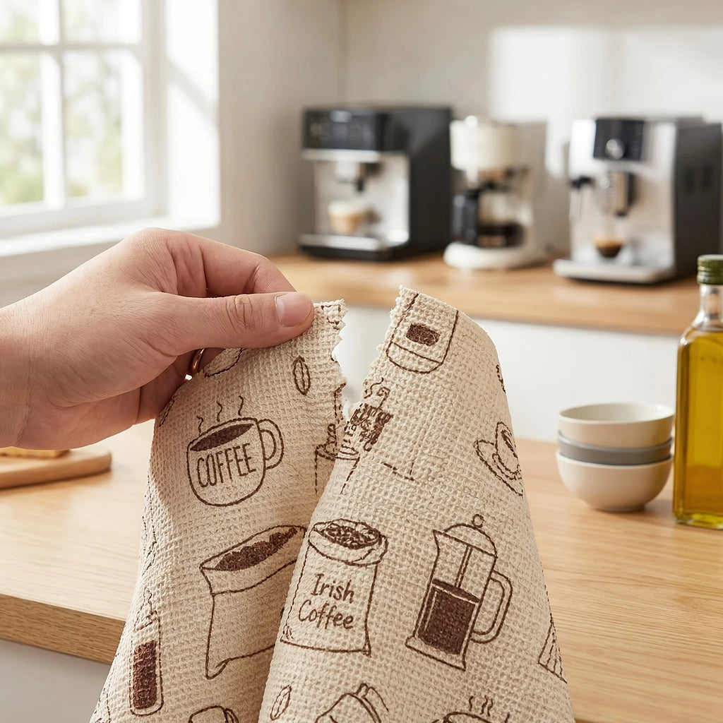 20pcs Coffee Pattern Microfiber Cleaning Cloths – Kitchen & Car Microfiber Cleaning Cloth Babs