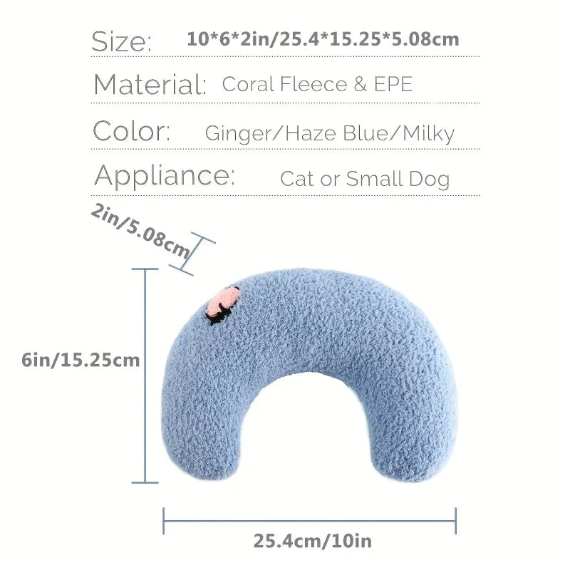 Cat Moon Shaped Plush Pet Pillow – Soft Sleeping Mat for Cats Pet Sleeping Pillow Babs