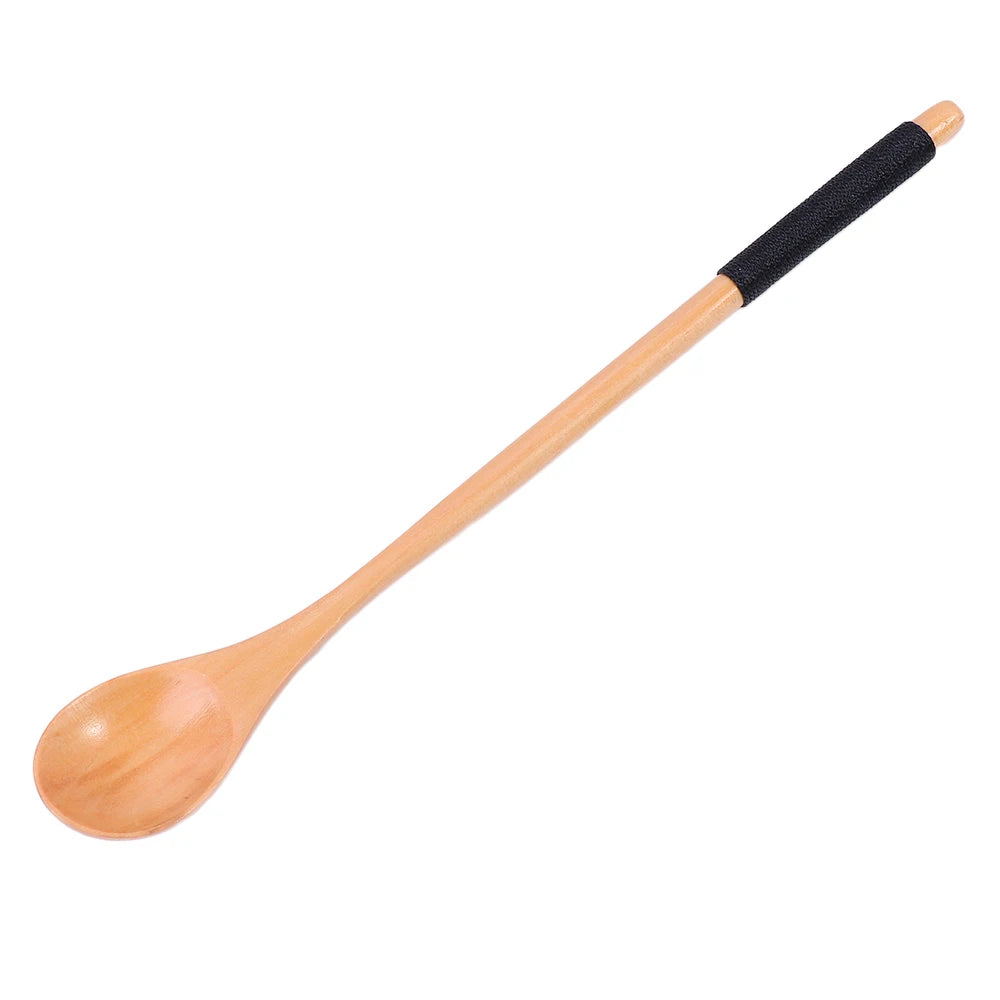 Wooden Long Handle Spoon – Soup, Coffee & Cooking Utensil Wooden Kitchen Spoon Babs C