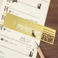 Cute Cat Brass Ruler Bookmark – 2-in-1 Measuring & Page Marker Ruler Bookmark Babs Gold