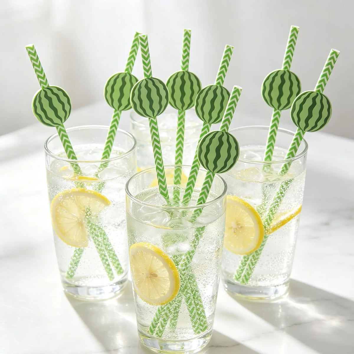 Watermelon Paper Straws – Disposable Party Straws 10/20/50 Pack Disposable Party Straws Babs