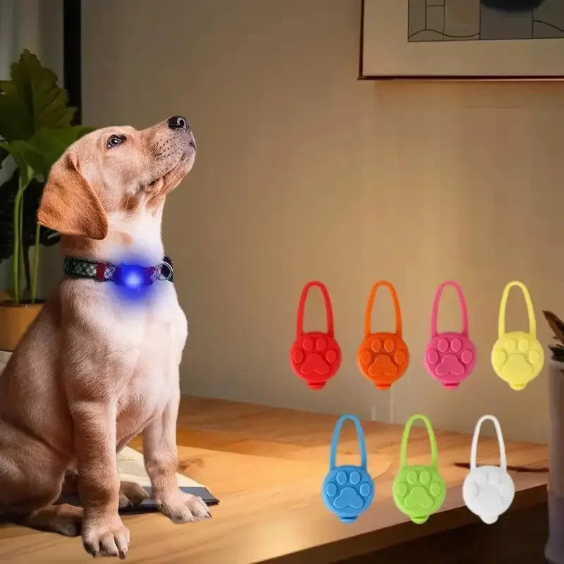 LED Glowing Dog Tag Night Safety Light | Pet Collar Pendant Pet Safety Light Babs