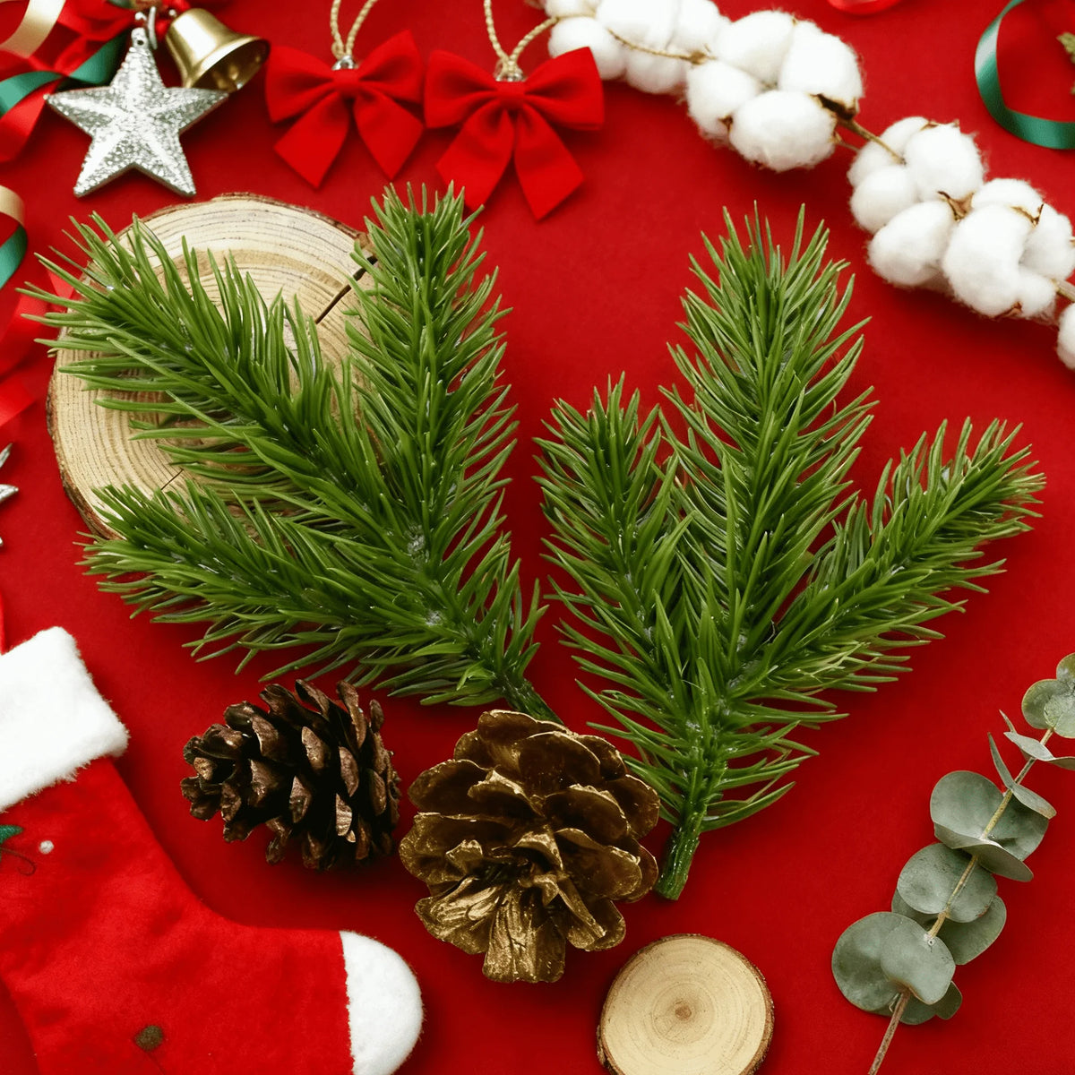Artificial Mini Green Tree Branches Christmas & Wedding Décor Artificial Plant Sprigs Babs