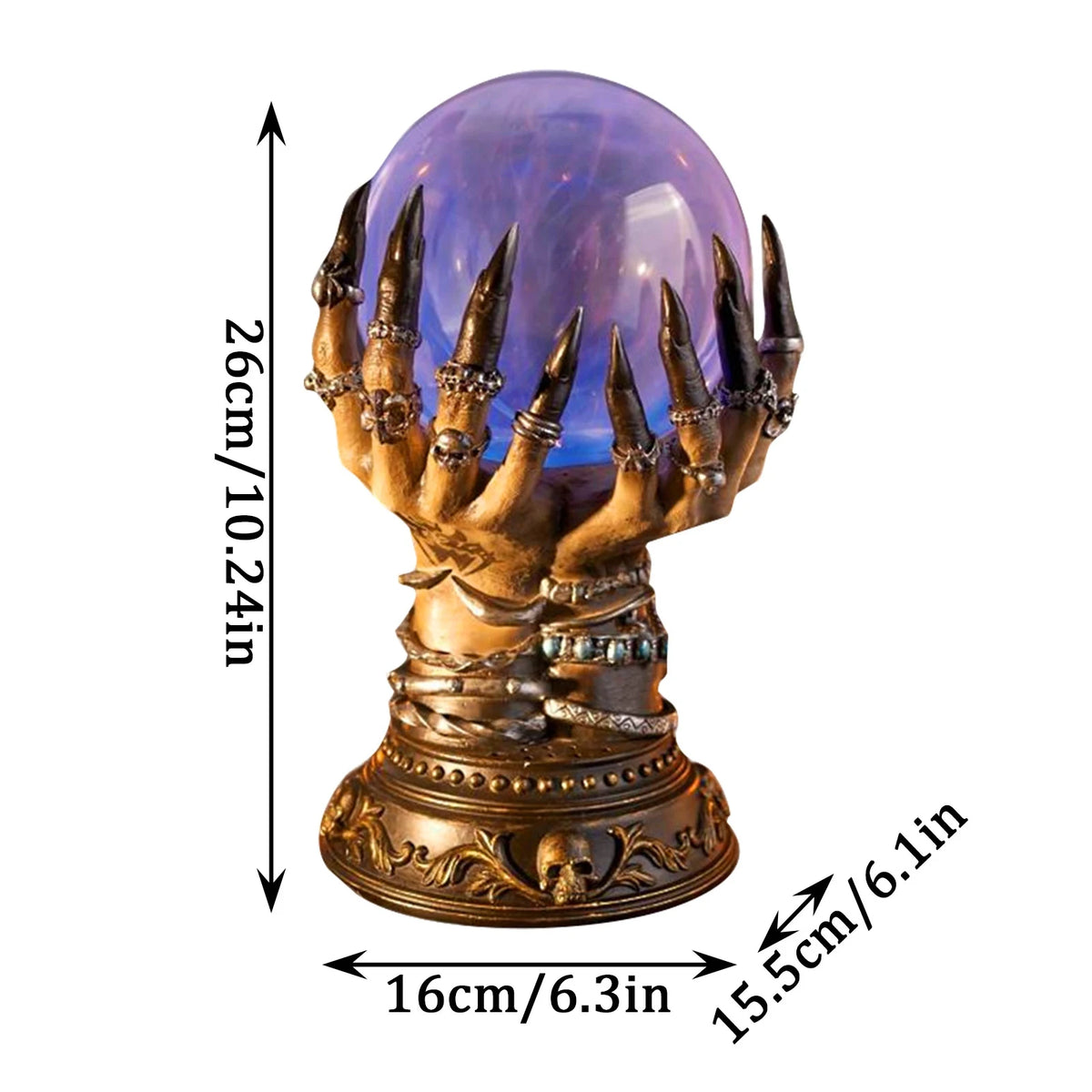 Skeleton Finger Plasma Ball – Touch-Activated Halloween Decor Plasma Ball Decor Babs