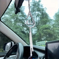 Droplet Rhinestone Car Rearview Mirror Ornament – Handmade Car Interior Ornament Babs silvery