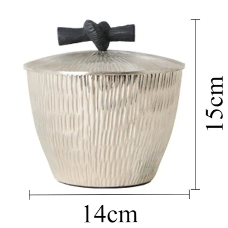 Luxury Aluminum Storage Box | Modern Home & Office Organizer Decorative Storage Box Babs Style A-14X14X15CM