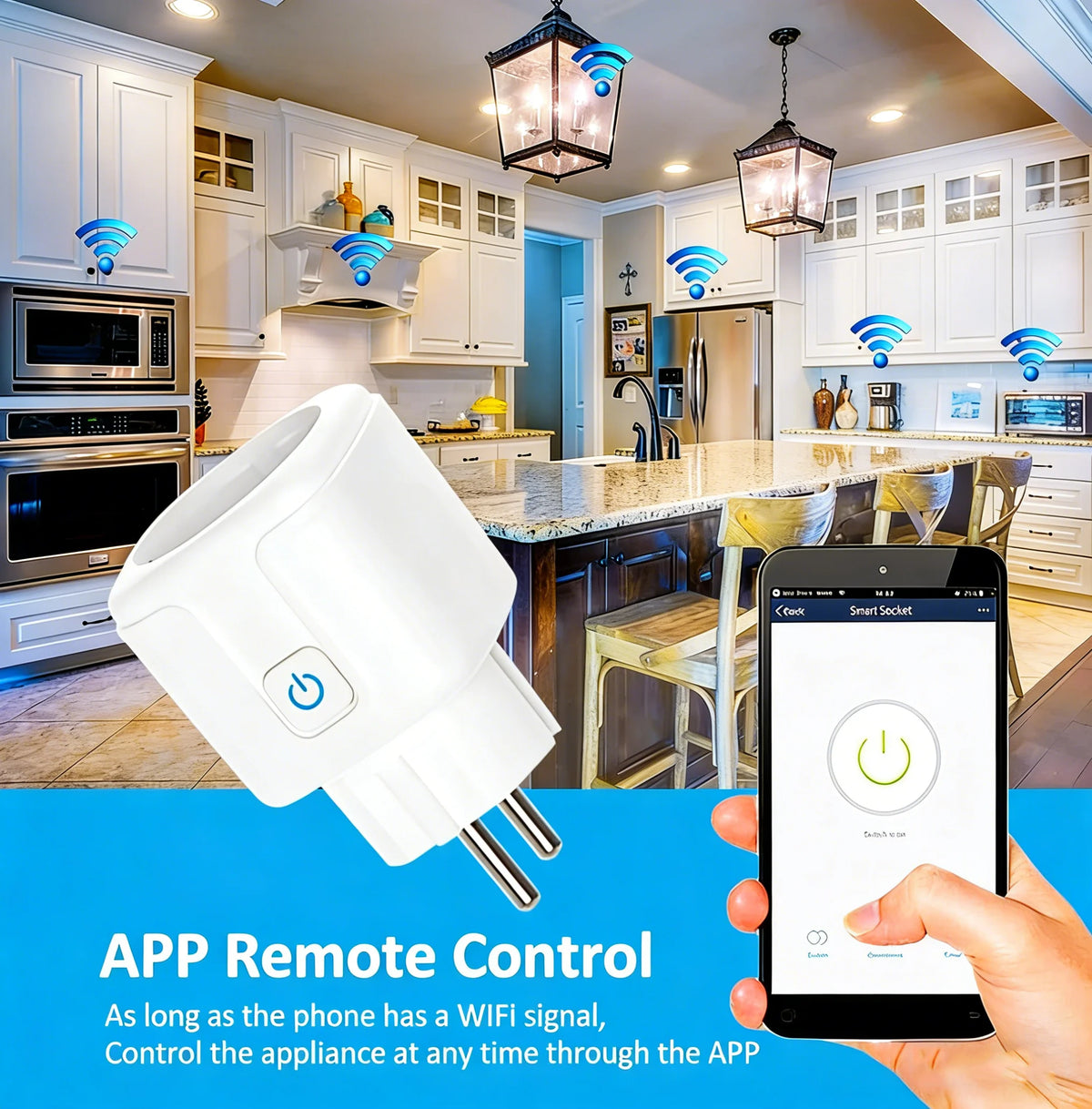Tuya Smart EU Plug WiFi+BT 16A/20A Power Monitor | KEBIDUMEI Smart WiFi Plug Babs