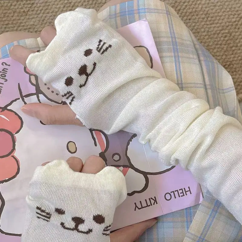 Cat Paw Cartoon Arm Sleeves – Breathable Sun Cover for Women Arm Sleeves Babs