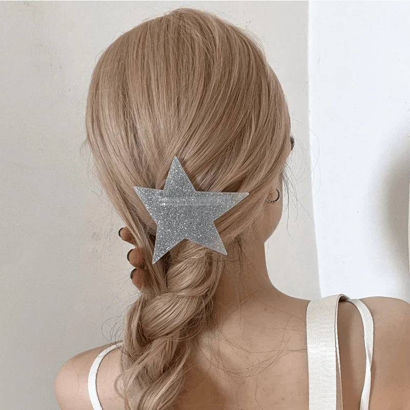 Shiny Star Spring Hair Clip – Y2K Irregular Ponytail Headwear Hair Clip Babs