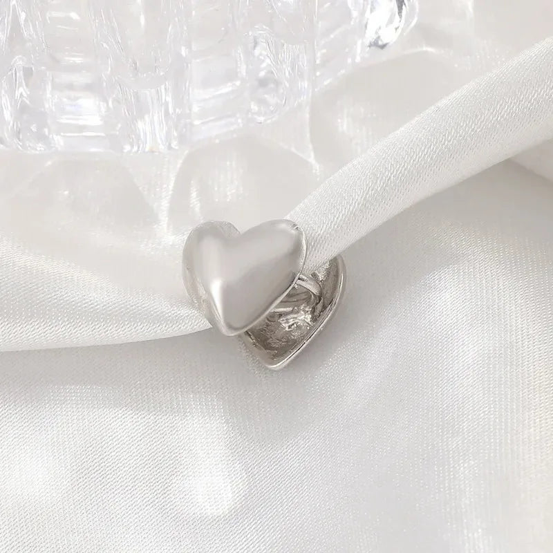 Vintage Heart Clip-On Ear Cuffs – No Piercing Silver Earrings Clip-On Earrings Babs