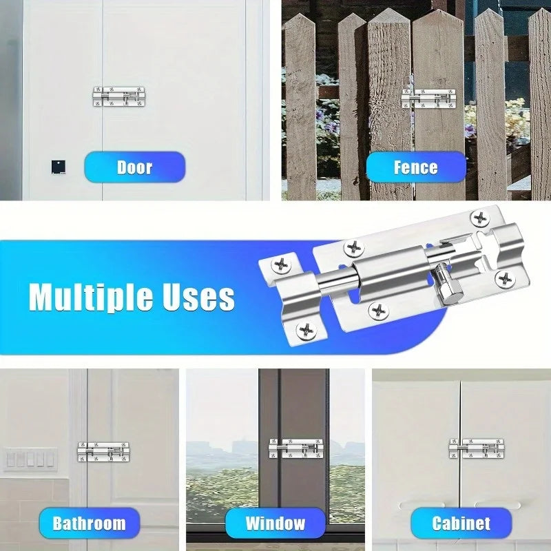 Stainless Steel Barrel Bolt Latch – Thickened Door Slide Lock Door Bolt Latch Babs