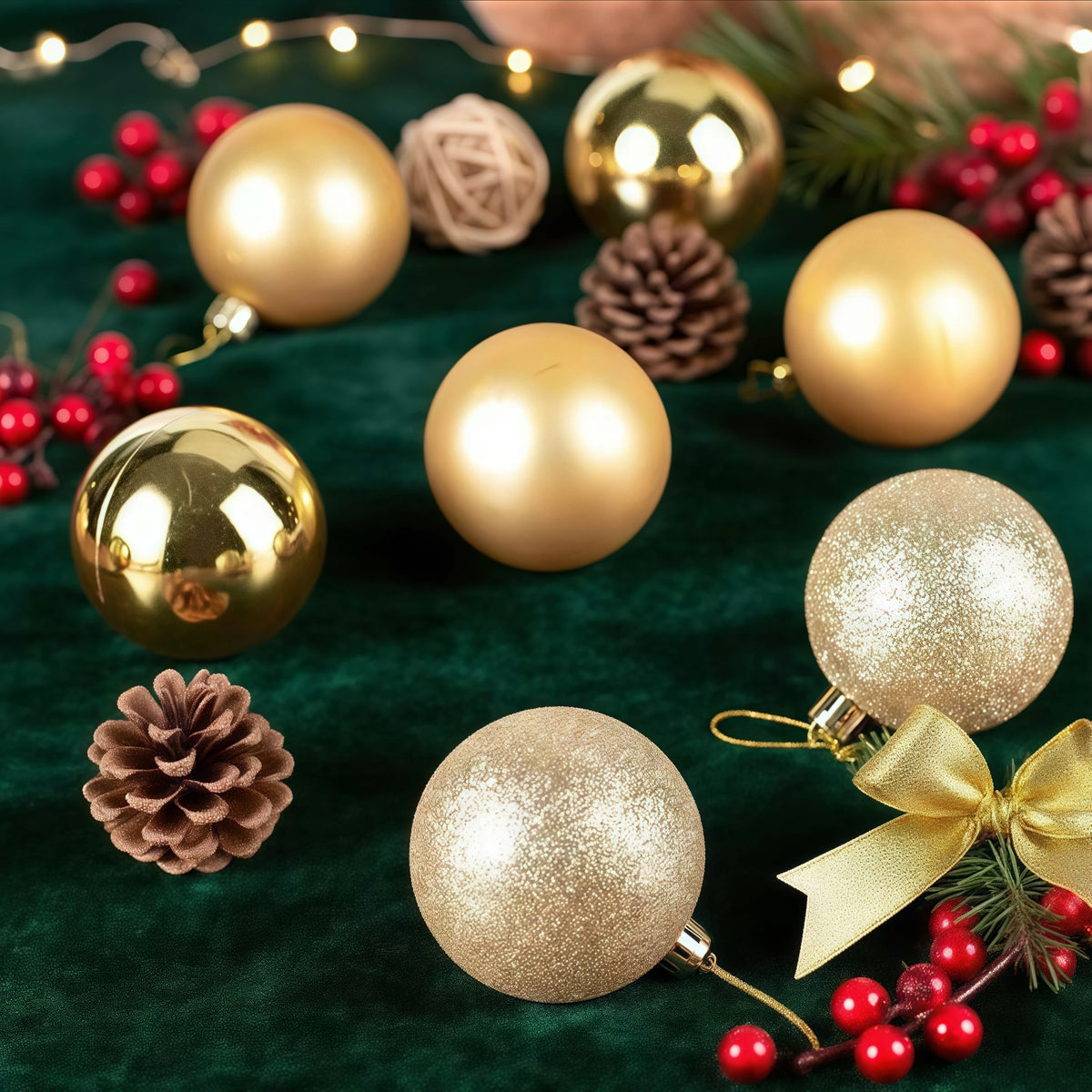 24-Piece Christmas Ball Ornaments Set – 3cm & 4cm Tree Baubles Christmas Tree Ornaments Babs