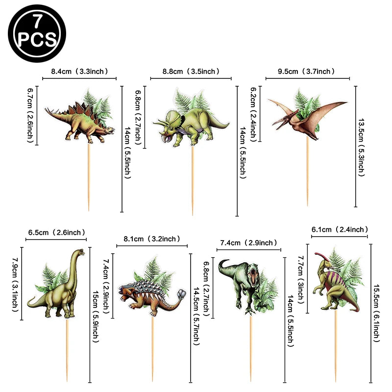 Dinosaur Cupcake Toppers & Cake Decor – Kids Birthday Party