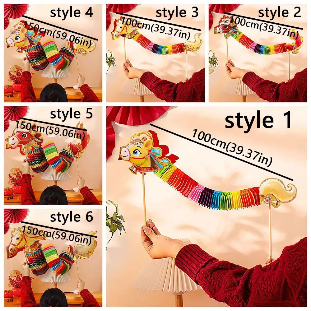 Chinese Paper Dance Horse 3D Handmade Ornament – 2026 Paper Craft Ornament Babs