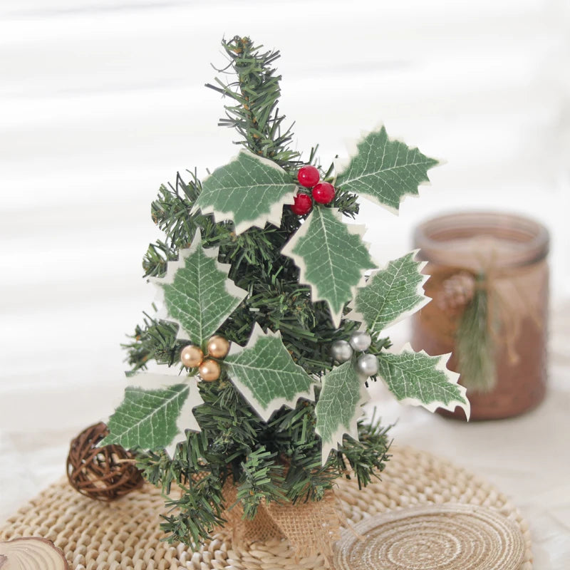 10PCS Artificial Christmas Holly Berry Leaves – DIY Wreath Decor Artificial Holly Decor Babs
