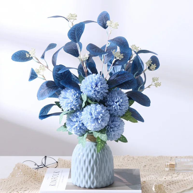 45cm Silk Artificial Chrysanthemum Bouquet | Home & Wedding Decor Artificial Flower Bouquet Babs