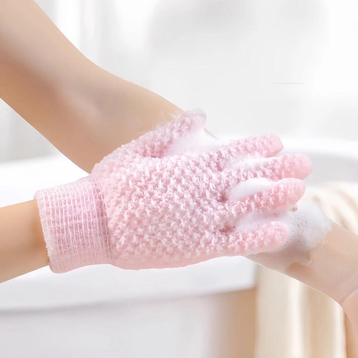 Soft Exfoliating Bath Gloves & Back Scrubber Set | Babs Exfoliating Bath Gloves Babs