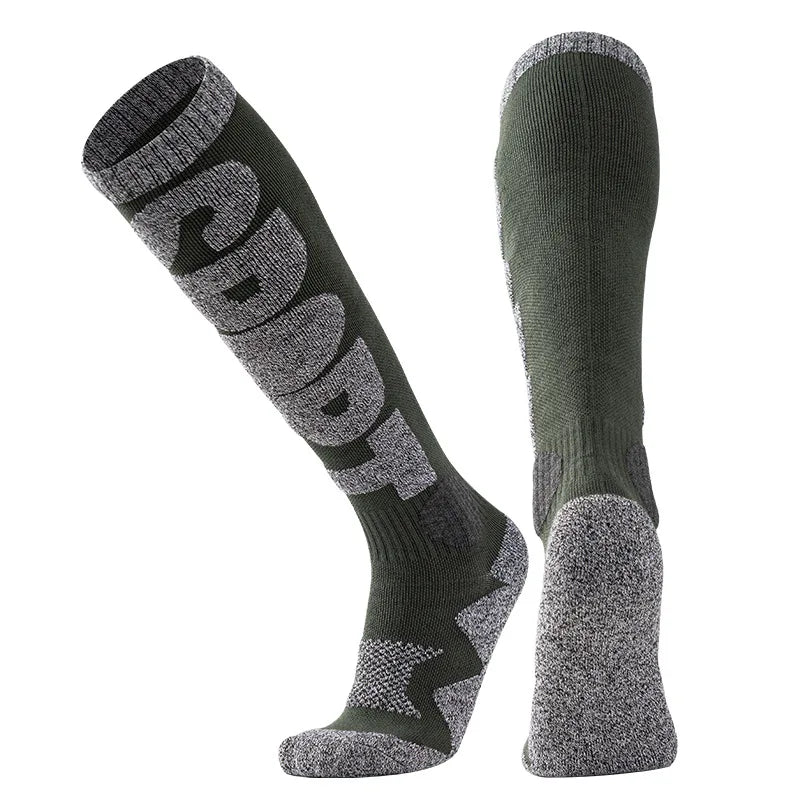 Thermal Over-Knee Ski Socks for Snowboard & Hiking Thermal Ski Socks Babs green