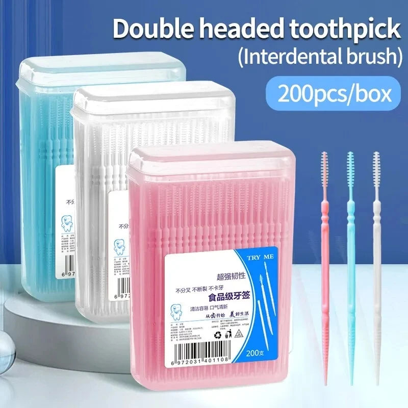 Disposable Interdental Toothpick Brush & Dental Floss Combo Interdental Flosser Pick Babs
