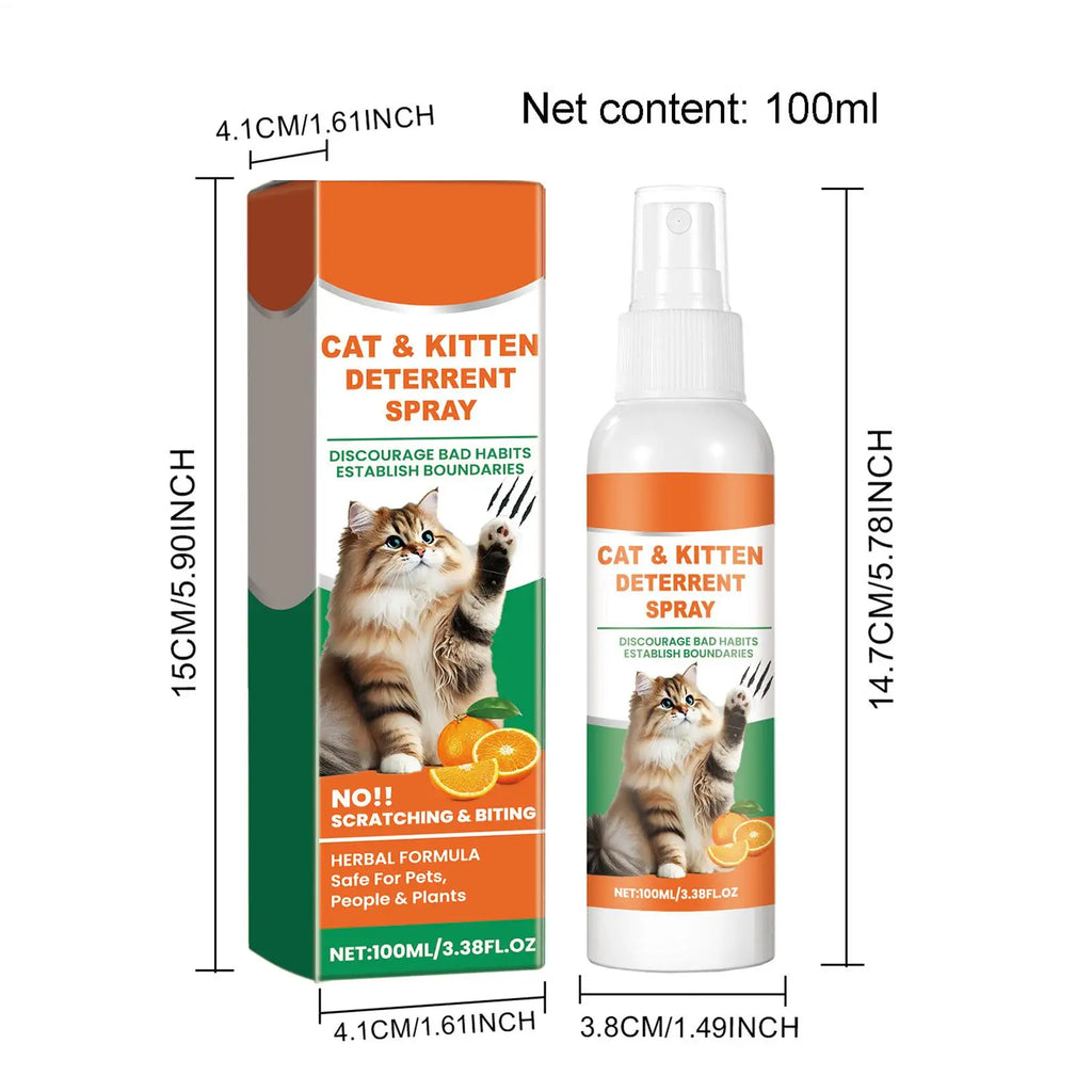 Pet Anti-Scratch Spray – Cat Furniture Protector 100ml Cat Training Spray Babs