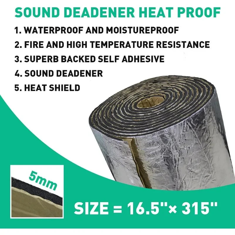 Car Heat & Sound Insulation Mat – Aluminum Foil PE Foam Roll Car Insulation Mat Babs