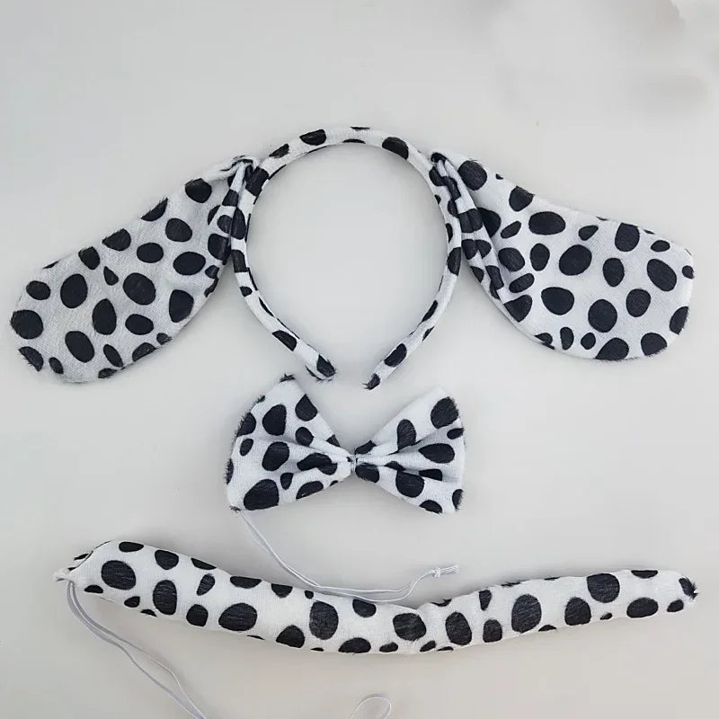 Animal Ear Headband Bow Tie Costume Set – Party & Cosplay