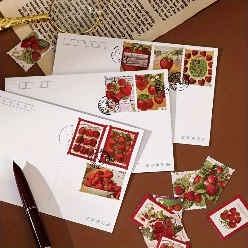 Strawberry Paper Mini Stickers for Scrapbook & Journal Craft Stickers Babs