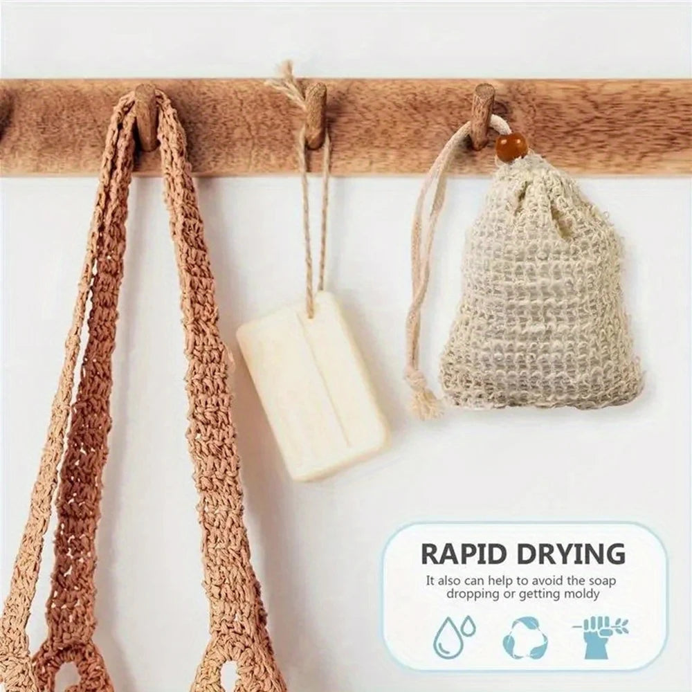 10-Pack Sisal Soap Saver Bags – Exfoliating Shower Scrubber Soap Saver Bag Babs