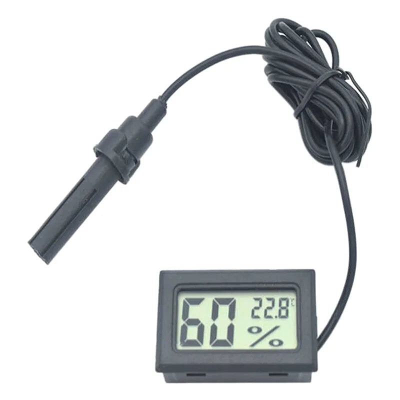 Mini LCD Hygrometer Thermometer with Probe – Beehive & Fridge Digital Hygrometer Thermometer Babs Black